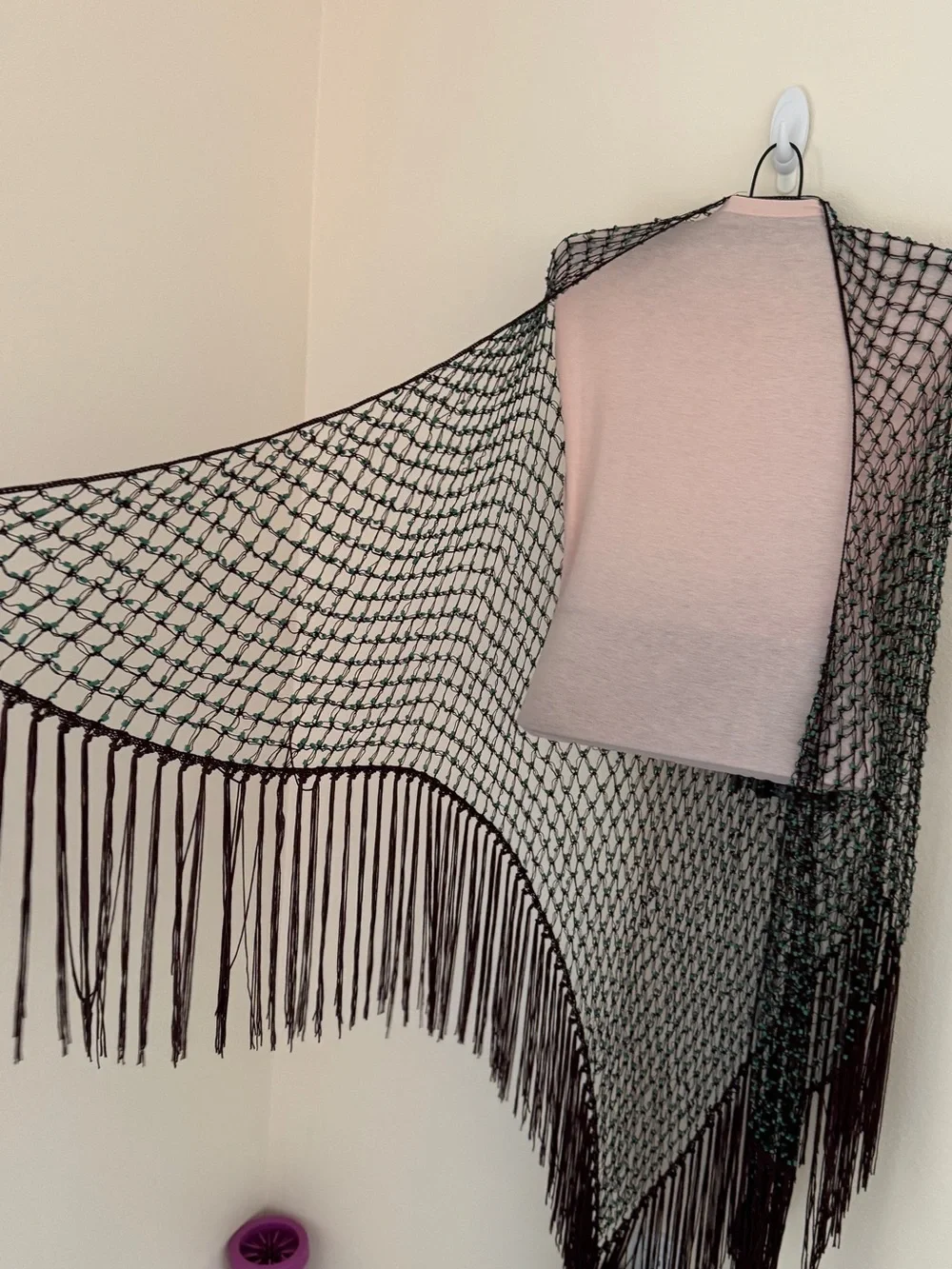 Chico’s triangle scarf with beads